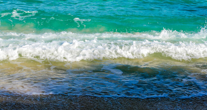 A wave breaking at a beach on the island of Mah&eacute;.