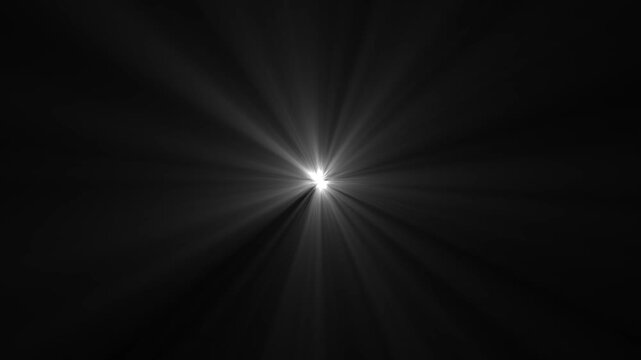Radiant white light burst with cinematic lens flare effect, glowing starburst overlay for motion abstract sunbeam background, for digital contrast, optical flare