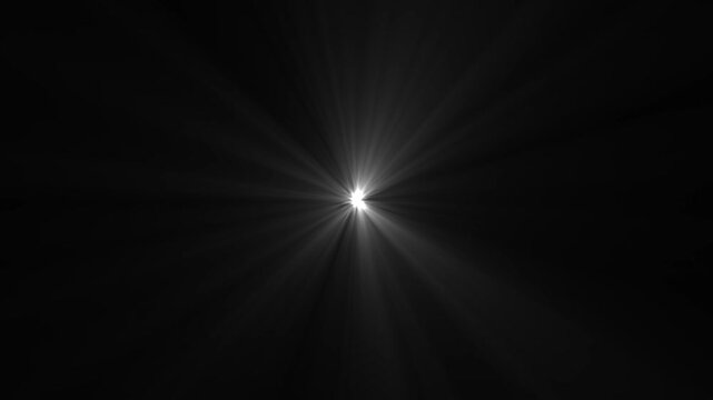 Radiant white light burst with cinematic lens flare effect, glowing starburst overlay for motion abstract sunbeam background, for digital contrast, optical flare