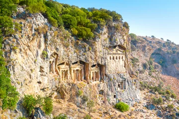 Famous Lycian Tombs of ancient Caunos town, Dalyan, Turkey © proslgn