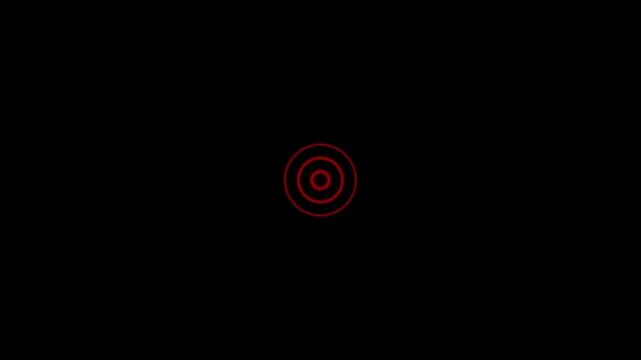 Radio wave looping animation concept on black background. Green radio wave looped motion animation. Technology Radio wave station signal.