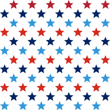patriotic 4th of july background, navy and red stars and stripes, vector patterns set