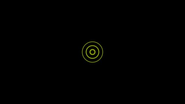 Radio wave looping animation concept on black background. Green radio wave looped motion animation. Technology Radio wave station signal.