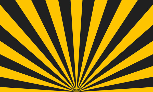 yellow black sun rays abstract geometric background