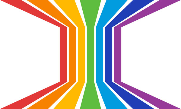 rainbow abstract geometric background, seven colors parallel lines