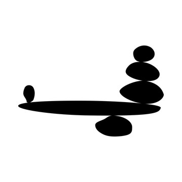 balanced stones, well-being and harmony lifestyle concept, yoga vector logotype template