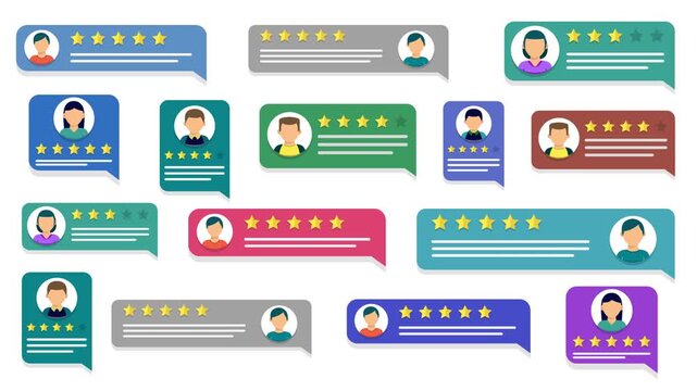 Colorful Customer Feedback Star Rating Review Popup Animation for User Experience and Service