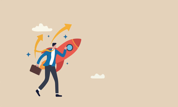 Change to opportunity to success, improvement or advancement, recruitment or employment concept, businessman employee carrying stuffs changing to new job opportunity
