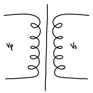 Vector illustration Symbol wire transformer 