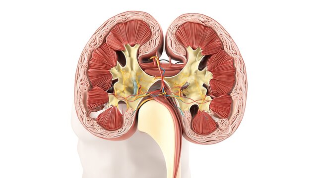 Addison's Disease medical illustration showing adrenal gland insufficiency, cortisol deficiency, endocrine system dysfunction, hormone imbalance, and advanced healthcare visualization