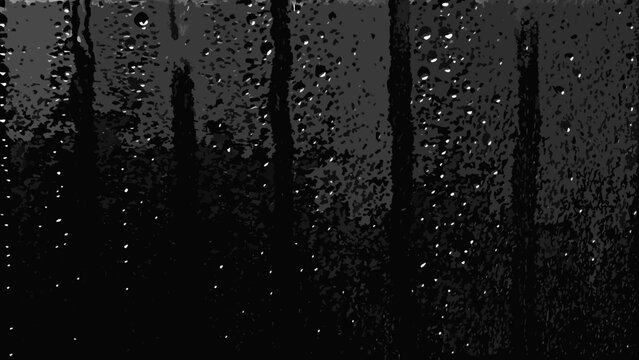 Water droplets on a dark glass surface a grayscale textured background with streaks and condensation texture raindrops