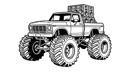 Monster truck with rear mounted speaker array © Brena