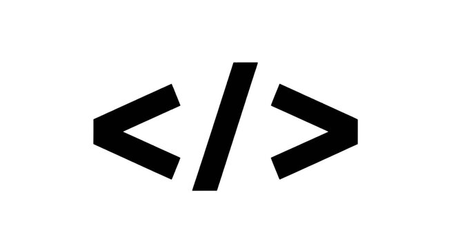 Vector illustration of code icon vector symbol representing programming and software development on a transparent background