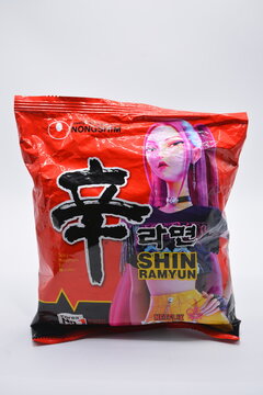 Nongshim shin ramyun noodle pack in Manila, Philippines