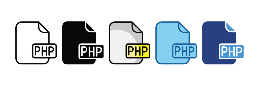 Php File  Icon Set Multiple Style Collection