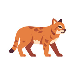 Eurasian lynx, side view, colorful vector icon © point of BORT