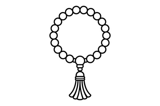 Simple beaded rosary with tassel pendant