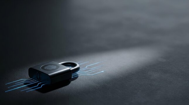 Digital Lock Protection, Minimalist Desk Layout, Technology Environment, PDPA Compliance