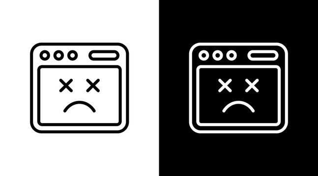 404  White Icon Set Design