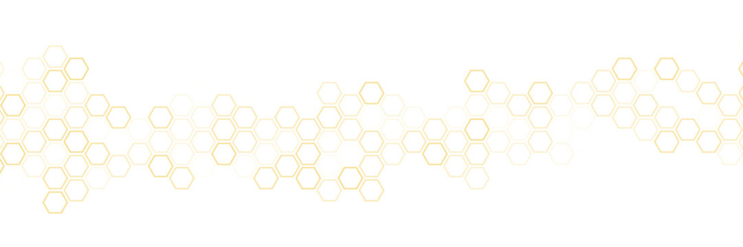 Abstract yellow hexagon border pattern geometric creative background