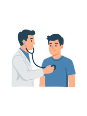 Fototapeta premium cardiologist examining patient flat vector illustration