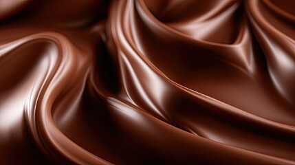Naklejka premium Luxurious, swirling, rich brown melted chocolate flowing and rippling