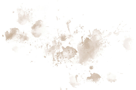 Abstract Cream Watercolor Splash PNG Transparent Background Hand Painted Ink Wash Clipart