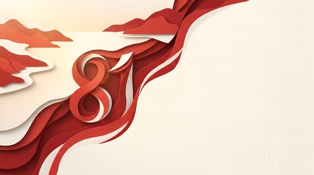 Abstract Paper Cut Style Illustration Celebrating the 81st Anniversary of Indonesian Independence Day