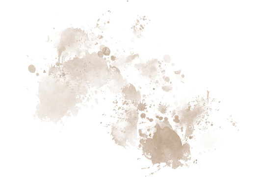 Abstract Cream Watercolor Splash PNG Transparent Background Hand Painted Ink Wash Clipart