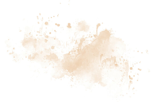 Abstract Cream Watercolor Splash PNG Transparent Background Hand Painted Ink Wash Clipart