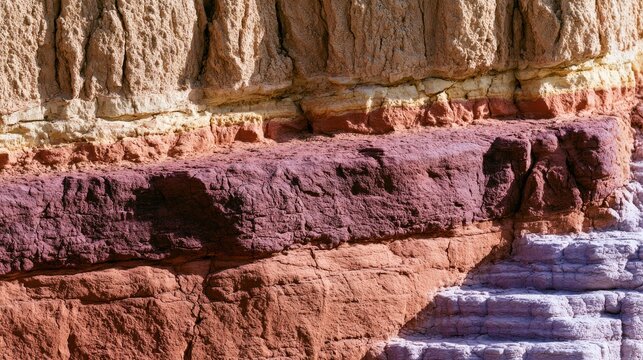 Layers of earthy hues reveal ancient geological formations and erosion patterns