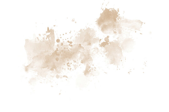 Abstract Cream Watercolor Splash PNG Transparent Background Hand Painted Ink Wash Clipart