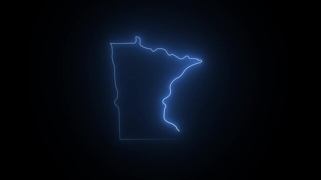 Glowing blue neon outline of a human head profile on a black background