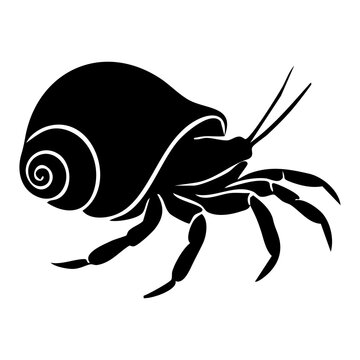 Hermit crab vector silhouette
