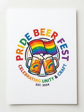 Colorful pride unity craft beer glass.