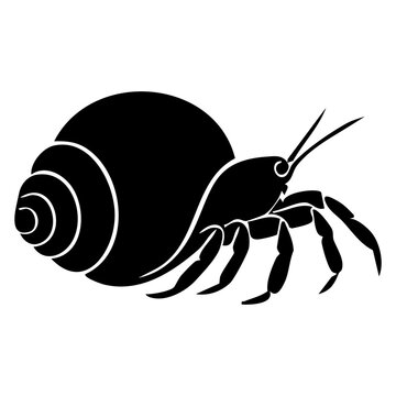 Hermit crab vector silhouette