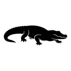 Fototapeta premium Crocodile vector silhouette