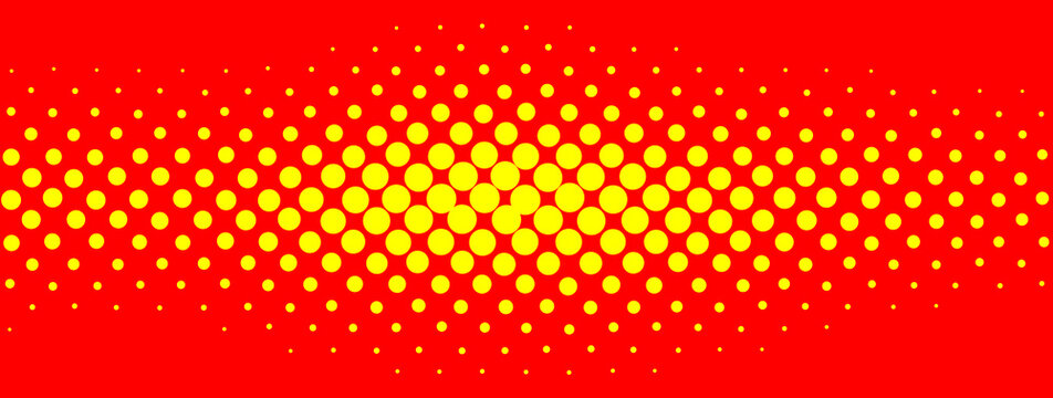 Red and yellow halftone dot pattern background in comic book style