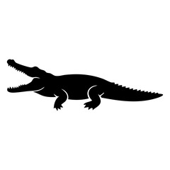 Obraz premium Alligator vector silhouette