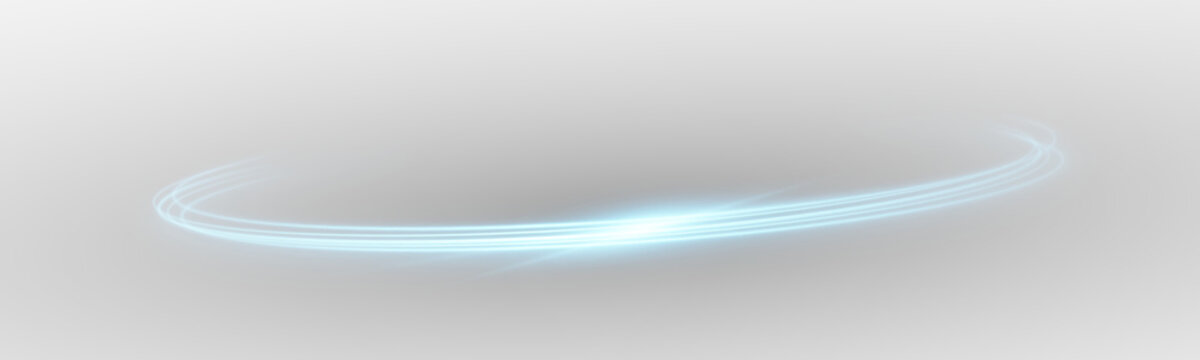 Spinning Glowing Light Circles. Abstract Energy Ring Motion.