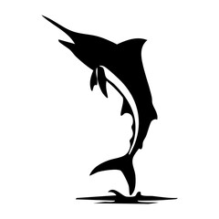 Naklejka premium Swordfish vector silhouette