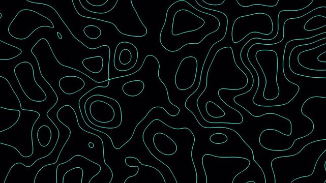Abstract digital topography lines pattern dynamic waves motion background footage video. topography map  lines animated background 4k.