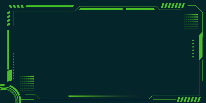 Neon Green Tech Frame Border with Circuit Inspired Edge.