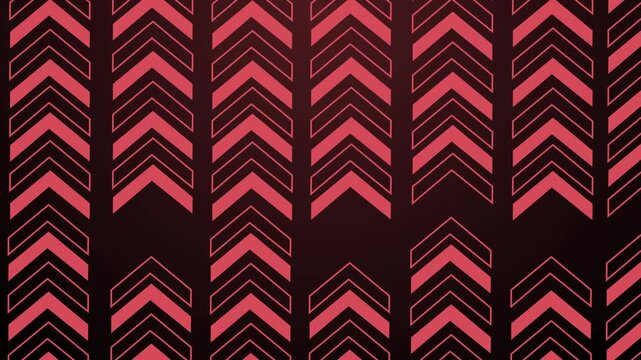 Abstract chevron pattern on dark background with repeating upward arrows and geometric lines animation