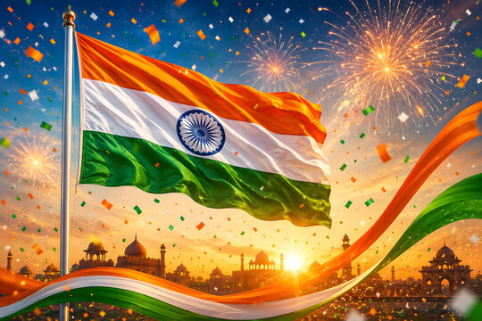 Happy Independent Independence Day and Republic Day Celebration India National Festival Design