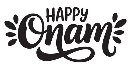 Decorative lettering marks the joyful spirit of the vibrant Onam celebration season. © Shahid3383