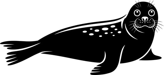 Vector illustration of a cute spotted seal © SAYEDAJANNATUL
