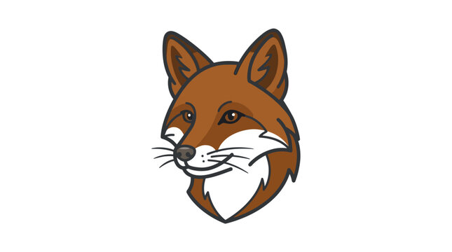 Brown fox head mascot vector graphic.