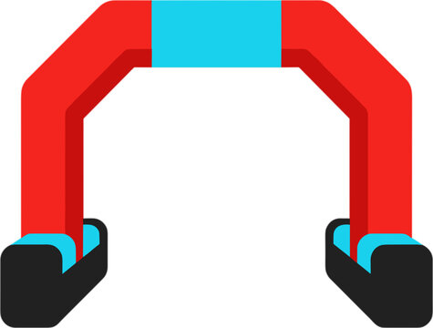 Isolated red and blue push up bars for fitness and workout, fitness equipment for home gym