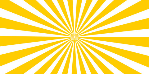 Obraz premium Radial burst pattern with bright yellow and white stripes radiating from the center, creating a vibrant and energetic visual effect.
